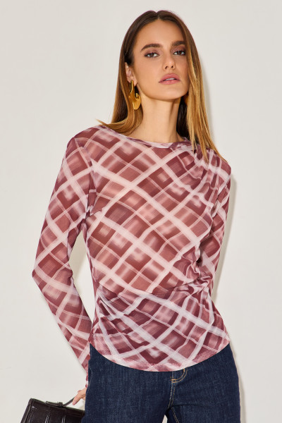 Blusa Tule Leila Bordô