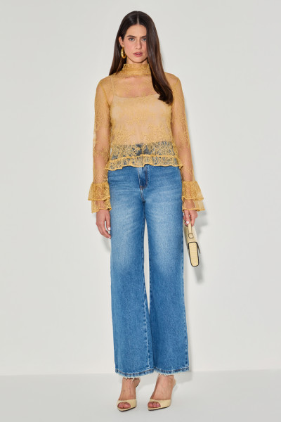 Blusa Renda Amelie Camelo