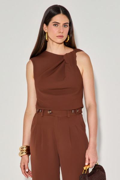 Blusa Crepe Ária Chocolate
