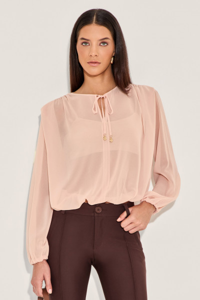 Blusa Crepe Naomi Rosa Pó