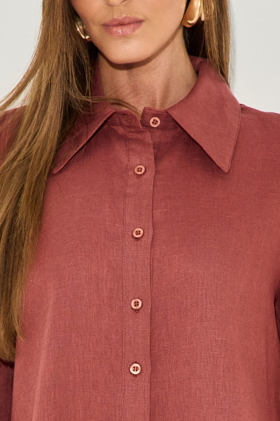 Camisa Linho Jessika Mogno