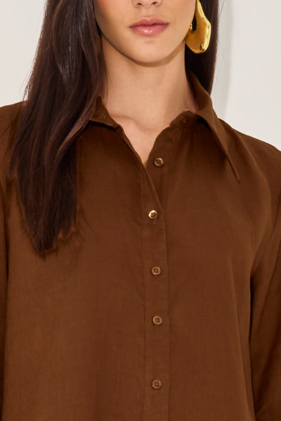 Camisa Linho Jessika Chocolate