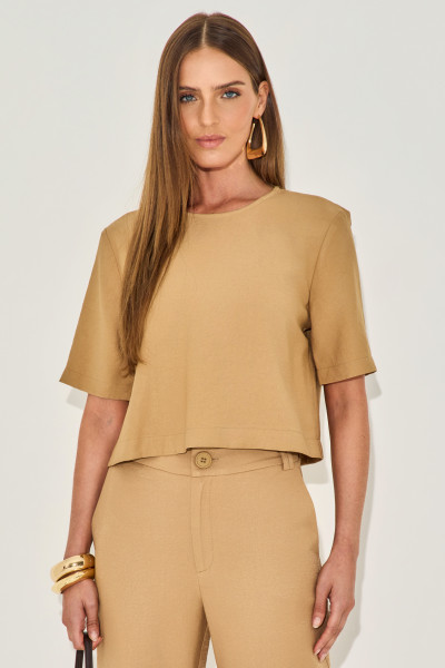 Blusa Alfaiataria Nivia Caramelo 