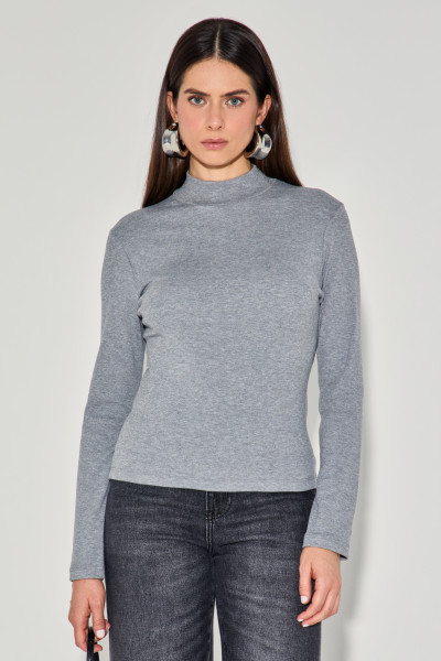 Blusa Canelada Bruna Mescla