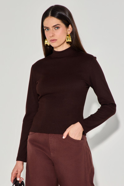 Blusa Canelada Bruna Café