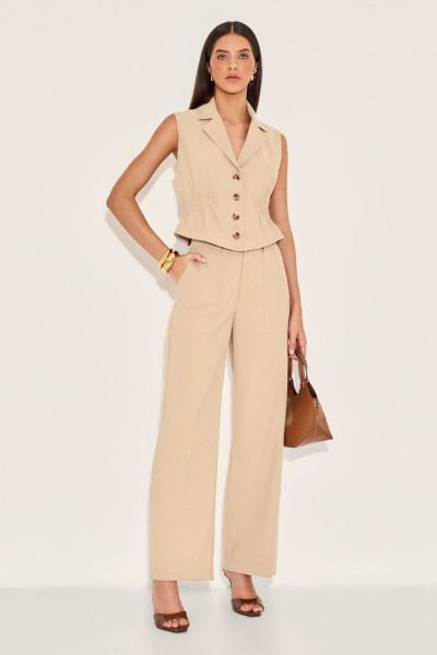 Calça Linen Neila Bege Médio