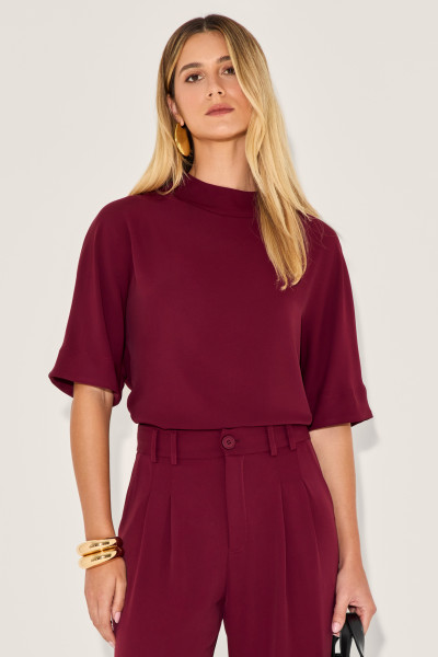 Blusa Alfaiataria Lorenza Bordô