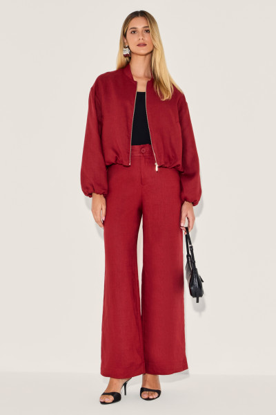Calça Linho Geanne Vinho