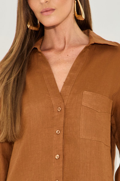 Camisa Linho Aline Café