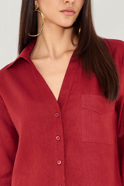 Camisa Linho Aline Vinho