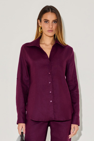 Camisa Linho Aline Açai 