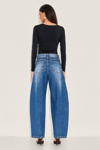 Calça Denim Barrel Desirré Blue