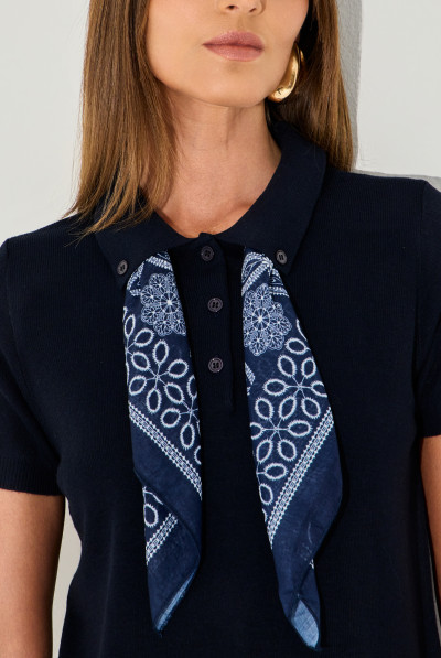 Blusa Polo Scarf  Marinho