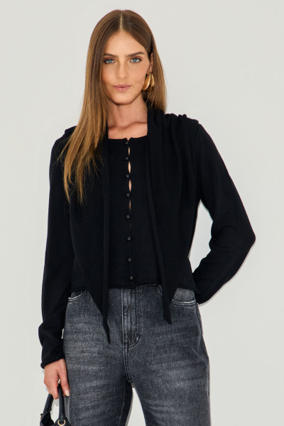 Blusa Manga Longa Marla Preto