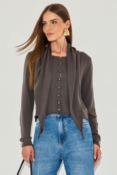 Blusa Manga Longa Marla Marrom