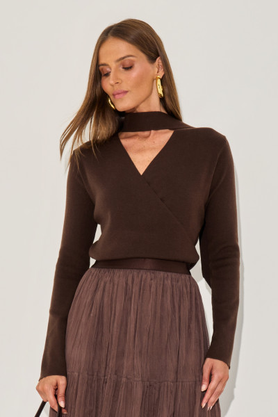 Blusa Tricô Kassia Marrom