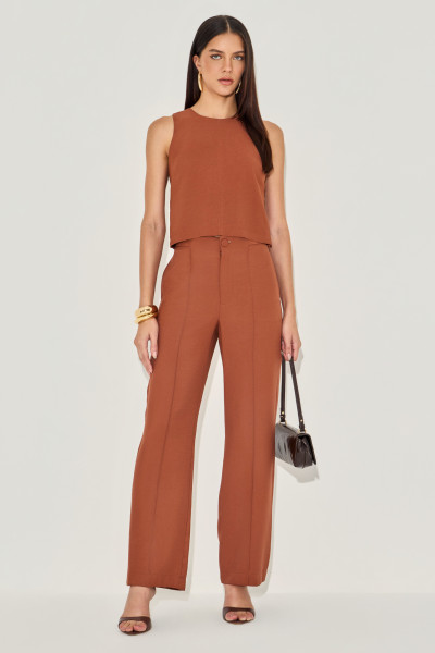 Calça  Alfaiataria Taty Canela 