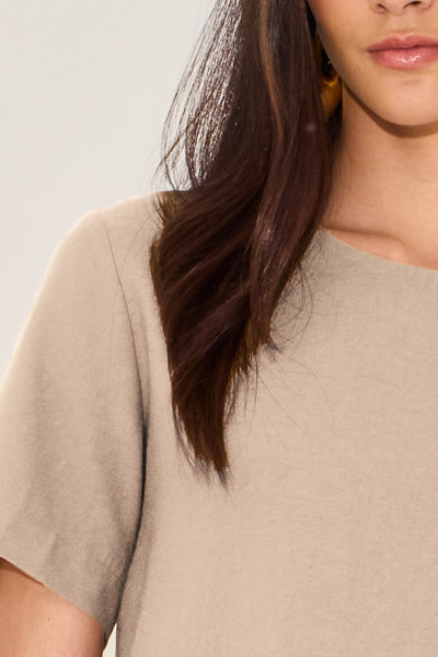 Blusa Alfaiataria Sorelle Bege Claro