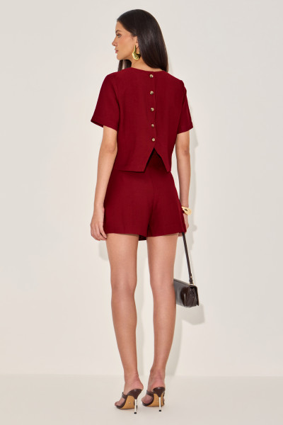 Shorts Alfaiataria Sorelle Bordô