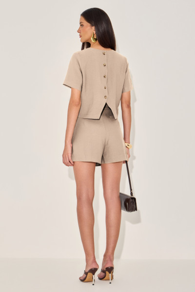 Shorts Alfaiataria Sorelle Bege Claro 