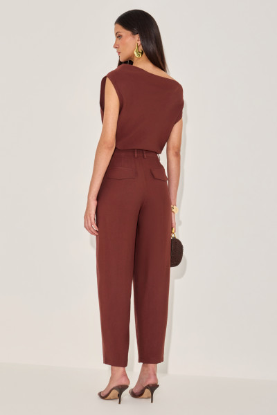 Calça Alfaiataria Mel Chocolate