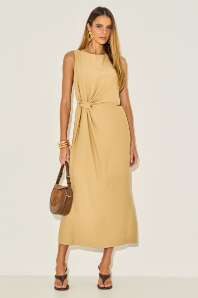 Vestido Alfaiataria Arabella Bege Médio