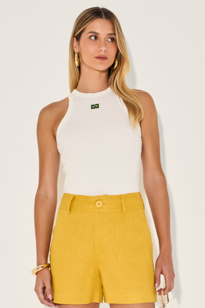Blusa Canelada Elen Off White