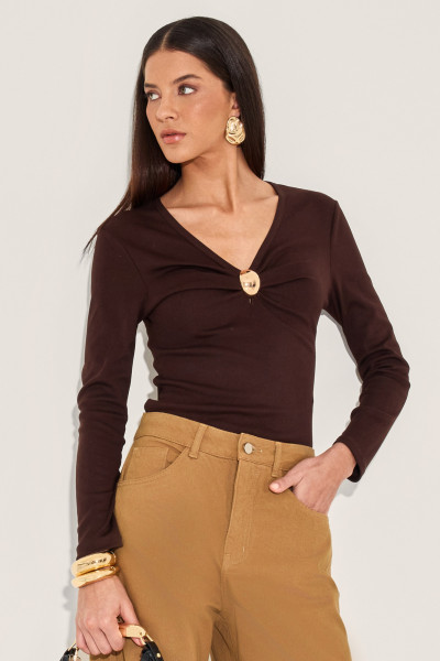 Blusa Ribana Ella Café