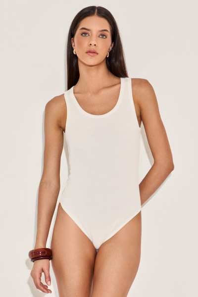 Body Canelado Fran Off White