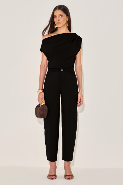 Calça Alfaiataria Mel Preto 