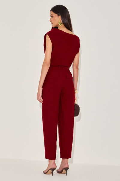Calça Alfaiataria Mel Bordô