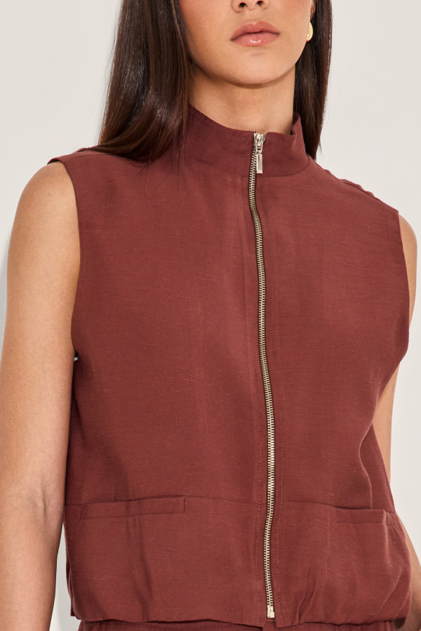 Colete Linen Eloiza Chocolate