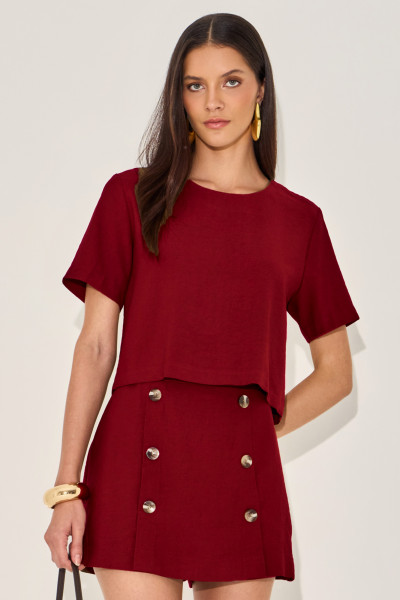 Blusa Alfaiataria Sorelle Bordô