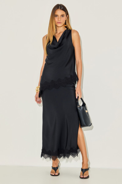 Saia Crepe Yara Preto 