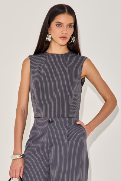 Blusa Risca Jeanne  Grafite 