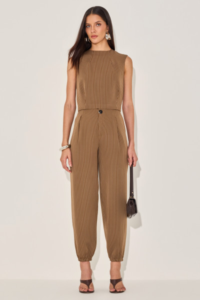 Calça Risca Jeanne Chocolate