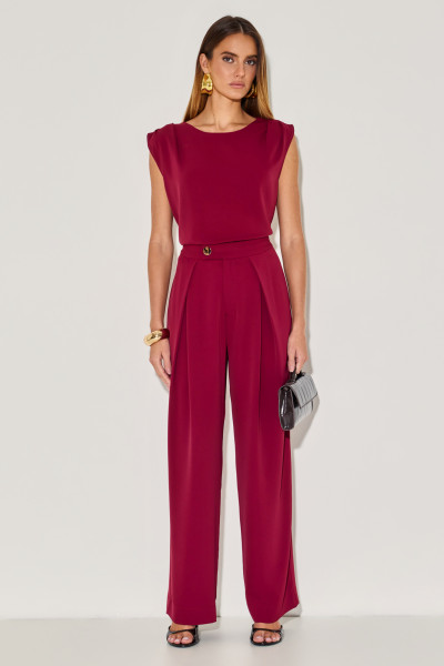 Calça Alfaiataria Nisha Vinho