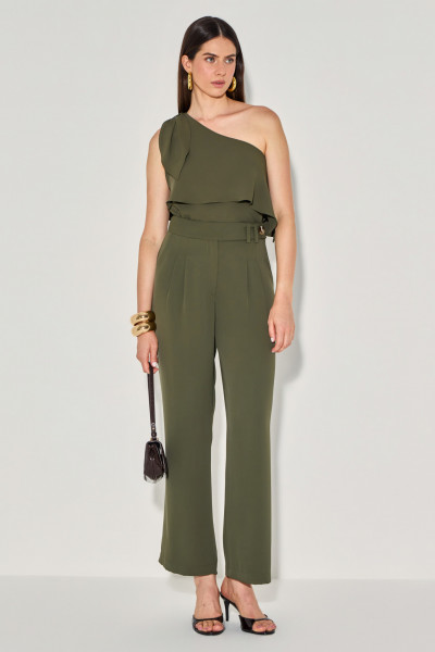 Calça Alfaiataria Emanuella Verde Militar