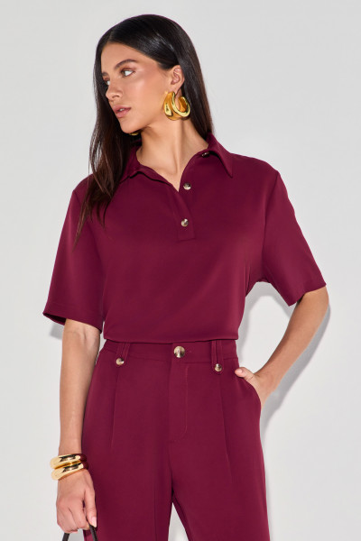 Blusa Polo Alfaiataria Juliete Bordô