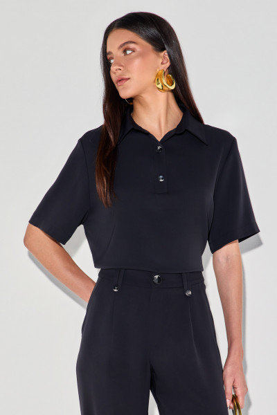 Blusa Polo Alfaiataria Juliete Preto