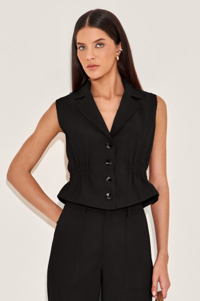 Colete Linen Neila Preto