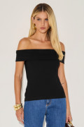 Blusa Canelada Jane Preto
