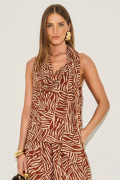 Blusa Chiffon Zebra Nena Kaki