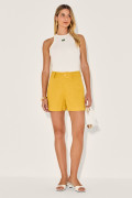 Shorts Linho Brasil Mostarda