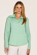 Camisa Tricoline Olivia Verde Bambu