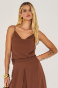 Blusa Alfaiataria Milene Chocolate