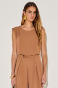 Blusa Alfaiataria Nisha Caramelo