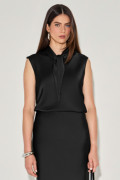 Blusa Cetim Suelia Preto