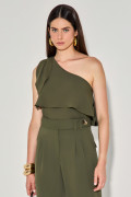 Blusa Alfaiataria Emanuella Verde Militar