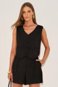 Colete Linen Elara Preto 